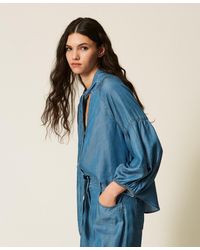 Twinset - Denim Shirt With Bow - Lyst