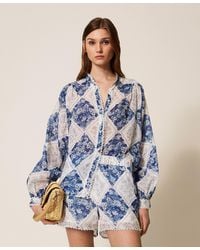 Twinset - Ramie Shorts With Floral Print - Lyst