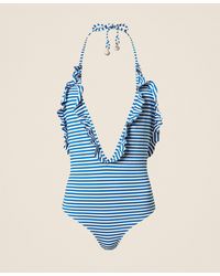 Twinset - Striped Jacquard One-Piece Swimsuit - Lyst