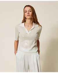 Twinset - Polo Shirt Top With Sequins - Lyst