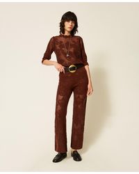 Twinset - Jacquard Alpaca Blend Knit Trousers - Lyst