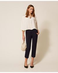 Twinset - Cigarette Trousers With Décor - Lyst