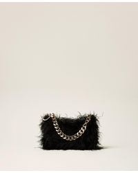 Twinset - Liliane Satin Bag With Feathers - Lyst