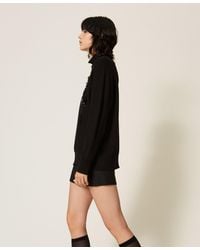 Twinset - Turtleneck Jumper With Sequin Embroidery - Lyst