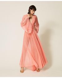 Twinset - Silk Creponne Long Dress - Lyst