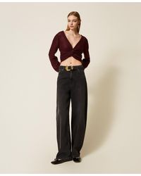 Twinset - Jeans With Belt And Maxi Buckle - Lyst