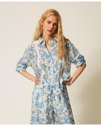 Twinset - Floral Shirt With Lace - Lyst