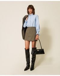 Twinset - Sequin Pinstripe Miniskirt - Lyst
