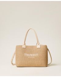 Twinset - Raffia-Effect Shopper Bag - Lyst