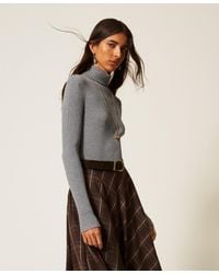 Twinset - Turtleneck Fitted Jumper - Lyst