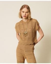 Twinset - Jersey De Cuadros Con Capucha - Lyst