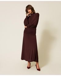 Twinset - Long Dress With Draping - Lyst