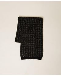 Twinset - Jacquard Knit Scarf With Houndstooth Pattern - Lyst