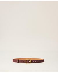 Twinset - Crocodile Print Suede Belt - Lyst