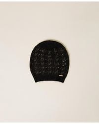 Twinset - Mütze Aus Jacquard-Strick Mit Hahnentrittmuster - Lyst