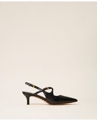 Twinset - Leather Slingbacks With Straps - Lyst