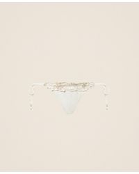 Twinset - Brazilian Bikini Bottoms With Floral Embroidery - Lyst