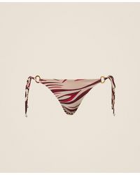 Twinset - Brazilian Bikini Briefs With Ties And Print - Lyst
