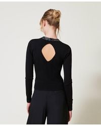 Twinset - Figurbetonter Pullover Mit Pailletten, Größe - Lyst