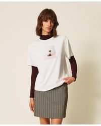 Twinset - Regular Crew Neck T-Shirt With Print - Lyst