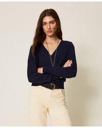 Twinset - Viscose Blend Crossover Jumper - Lyst