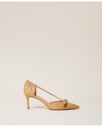 Twinset - Leather Court Shoes With Bow - Lyst