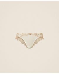 Twinset - Tulle And Lace Brazilian Briefs - Lyst