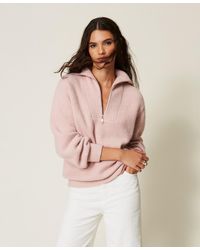 Twinset - Zipped Turtleneck Jumper - Lyst