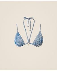 Twinset - Jacquard Triangle Bikini Top With Pearl - Lyst
