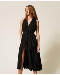 Twinset - Crêpe De Chine And Poplin Long Dress - Lyst