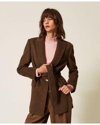 Twinset - Velour Wool Cloth Blazer - Lyst