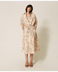Twinset - Midi Bull Skirt With Floral Print - Lyst