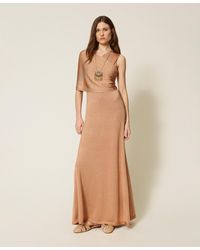 Twinset - Long Knit Dress With Lurex - Lyst