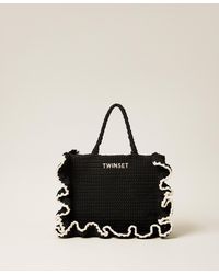 Twinset - Crochet Shopper Bag With Flounces - Lyst