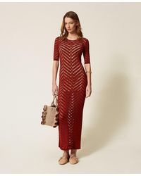 Twinset - Long Chevron Knit Dress - Lyst