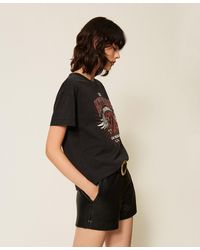 Twinset - Faux Leather Shorts - Lyst