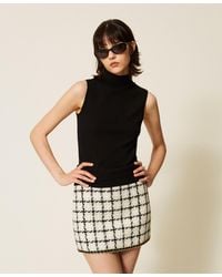 Twinset - Knitted Top With Crochet Details - Lyst