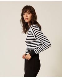 Twinset - Jersey De Cuello Redondo Con Rayas - Lyst