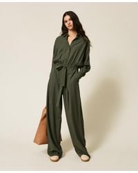 Twinset - Twill Jumpsuit With Studs - Lyst