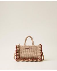 Twinset - Crochet Shoulder Bag With Flounces - Lyst