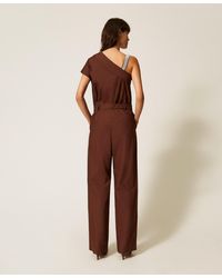 Twinset - Recycled Poplin One Shoulder Jumpsuit - Lyst
