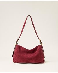 Twinset - Medium Liliane Suede Bag With Buckles - Lyst