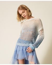 Twinset - Myfo Openwork Jumper With Gradual Print - Lyst