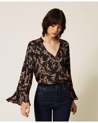 Twinset - Floral Créponne Blouse - Lyst