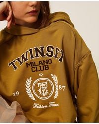 Twinset - Hoodie With Logo Print - Lyst