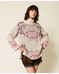 Twinset - Jacquard Wool Blend Maxi Jumper - Lyst