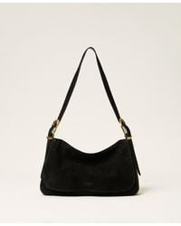Twinset - Medium Liliane Suede Bag With Buckles - Lyst