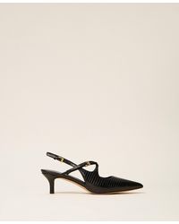Twinset - Leather Slingbacks With Straps - Lyst