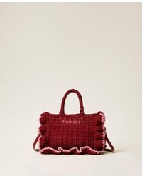 Twinset - Crochet Shoulder Bag With Flounces - Lyst