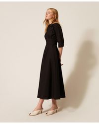 Twinset - Long Poplin Dress With Belt - Lyst